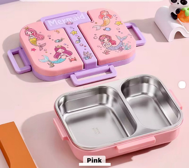 600ml Kids Mermaid Themed Stainless Steel Lunch Box